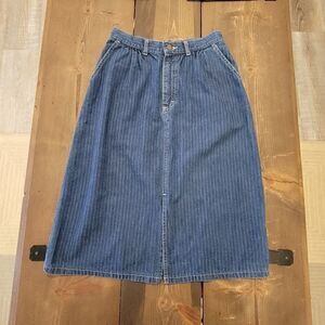 Vintage Lee Jean denim midi skirt stripe size 9